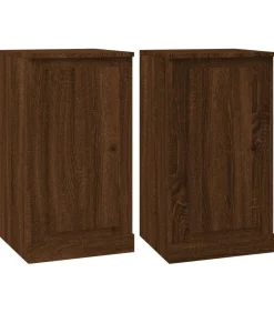vidaXL Dressoirs 2 st 37,5x35,5x67,5 cm bewerkt hout bruin eikenkleur