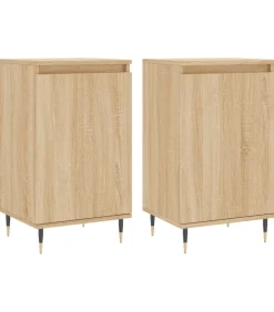 vidaXL Dressoirs 2 st 40x35x70 cm bewerkt hout sonoma eikenkleurig