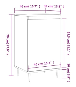 vidaXL Dressoirs 2 st 40x35x70 cm bewerkt hout sonoma eikenkleurig