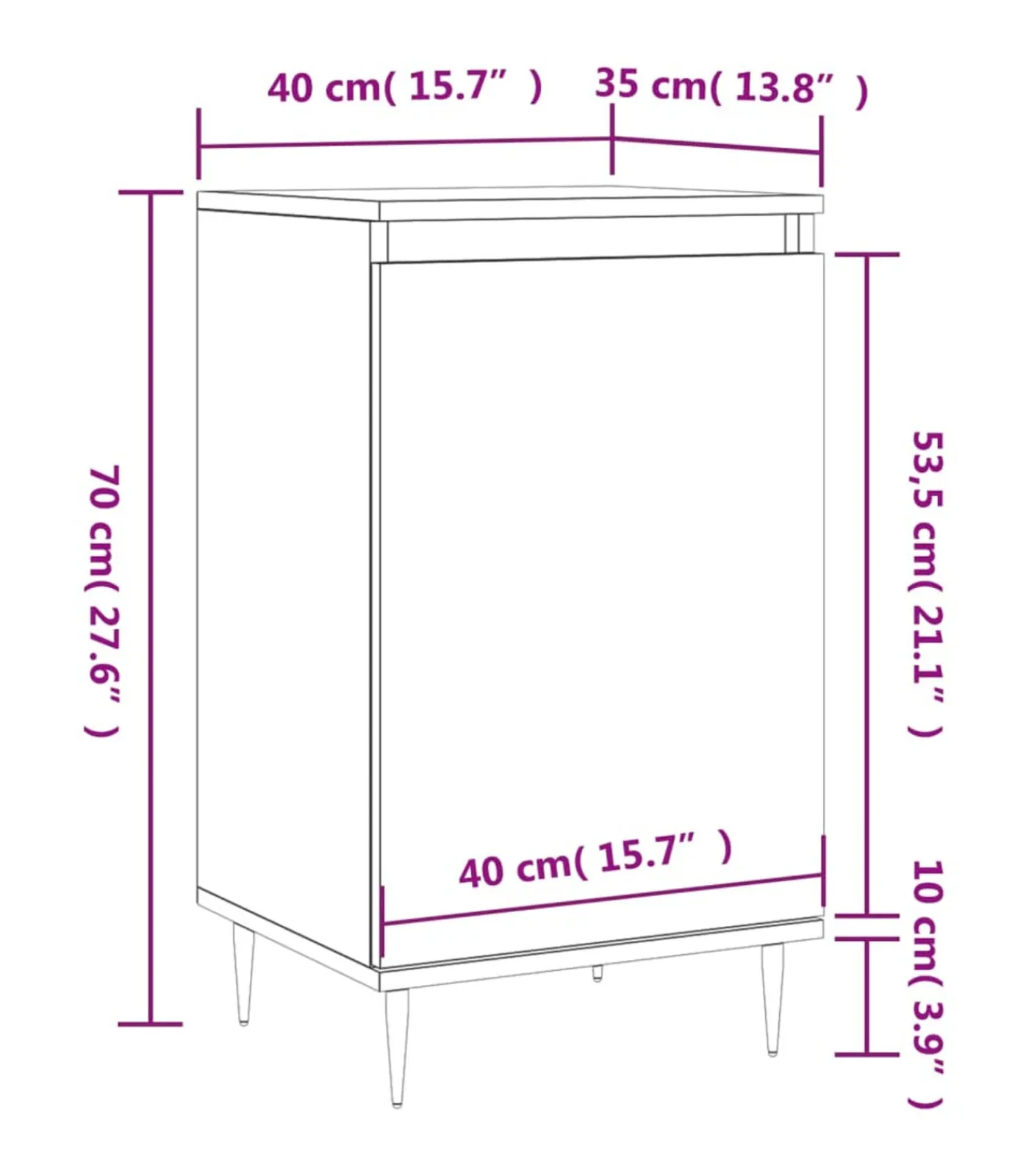 vidaXL Dressoirs 2 st 40x35x70 cm bewerkt hout sonoma eikenkleurig