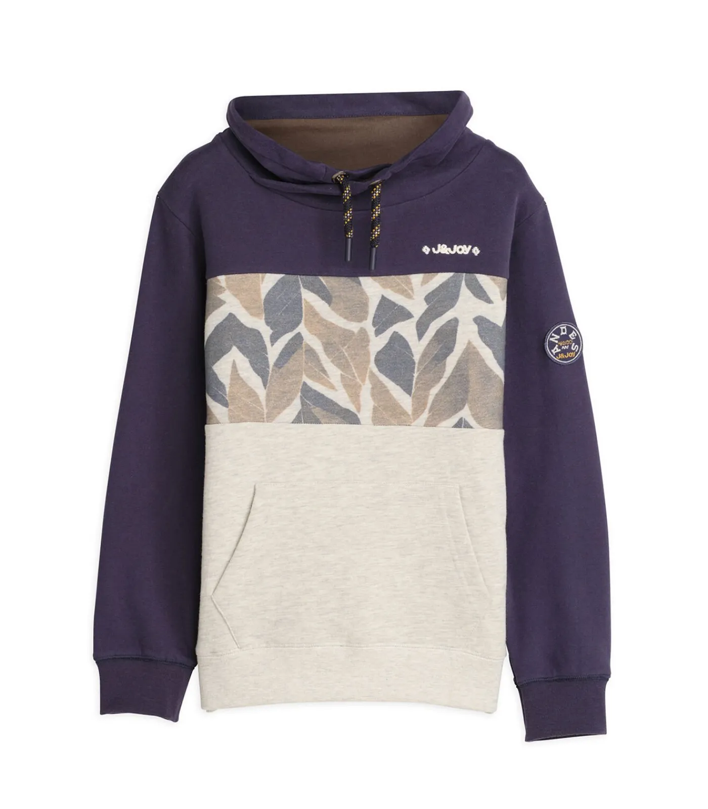 Kinderen J&JOY Driekleurige jongenstrui met kangoeroezak