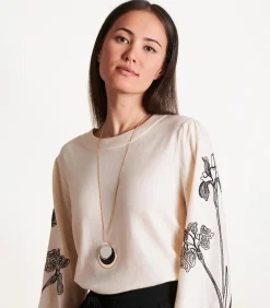 DAMES La Fée Maraboutée Driekleurige lange halsketting met parelmoer