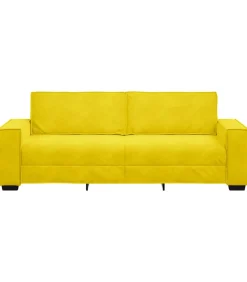 Driezitsbank 180 cm fluweel geel Zetels