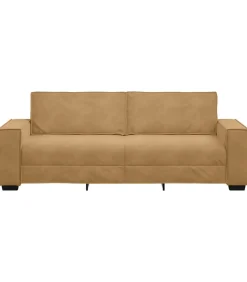 vidaXL Driezitsbank 180 cm fluweel bruin