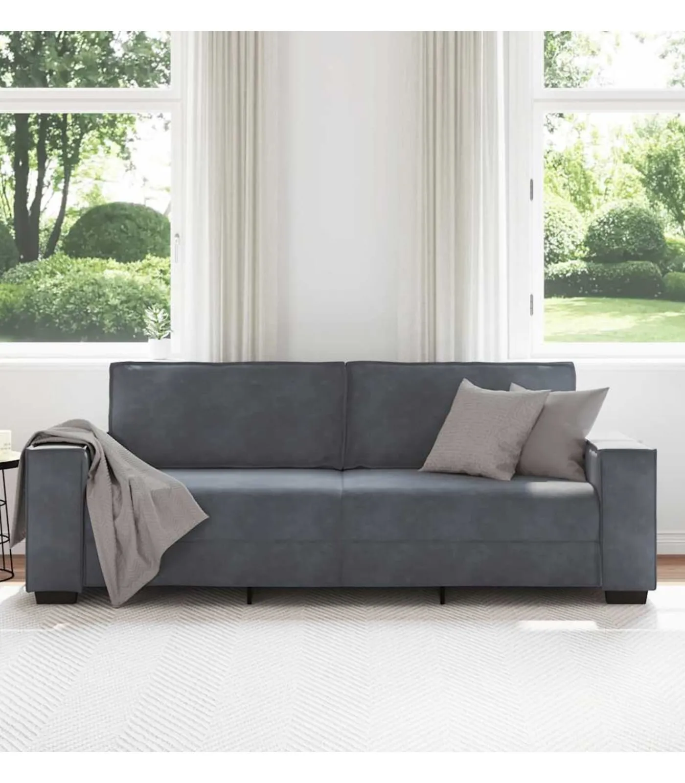 vidaXL Driezitsbank 180 cm fluweel donkergrijs