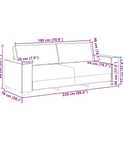 vidaXL Driezitsbank 180 cm fluweel donkergrijs