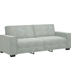 vidaXL Driezitsbank 180 cm fluweel lichtgrijs