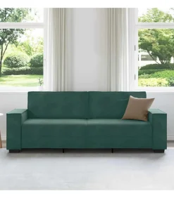 vidaXL Driezitsbank 180 cm fluweel donkergroen