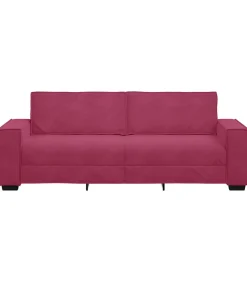 Best Driezitsbank 180 cm fluweel wijnrood Zetels