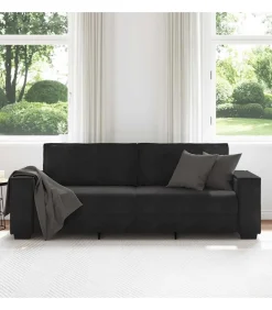 vidaXL Driezitsbank 180 cm fluweel zwart