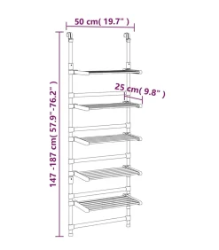 vidaXL Droogrek 5-laags hangend aluminium