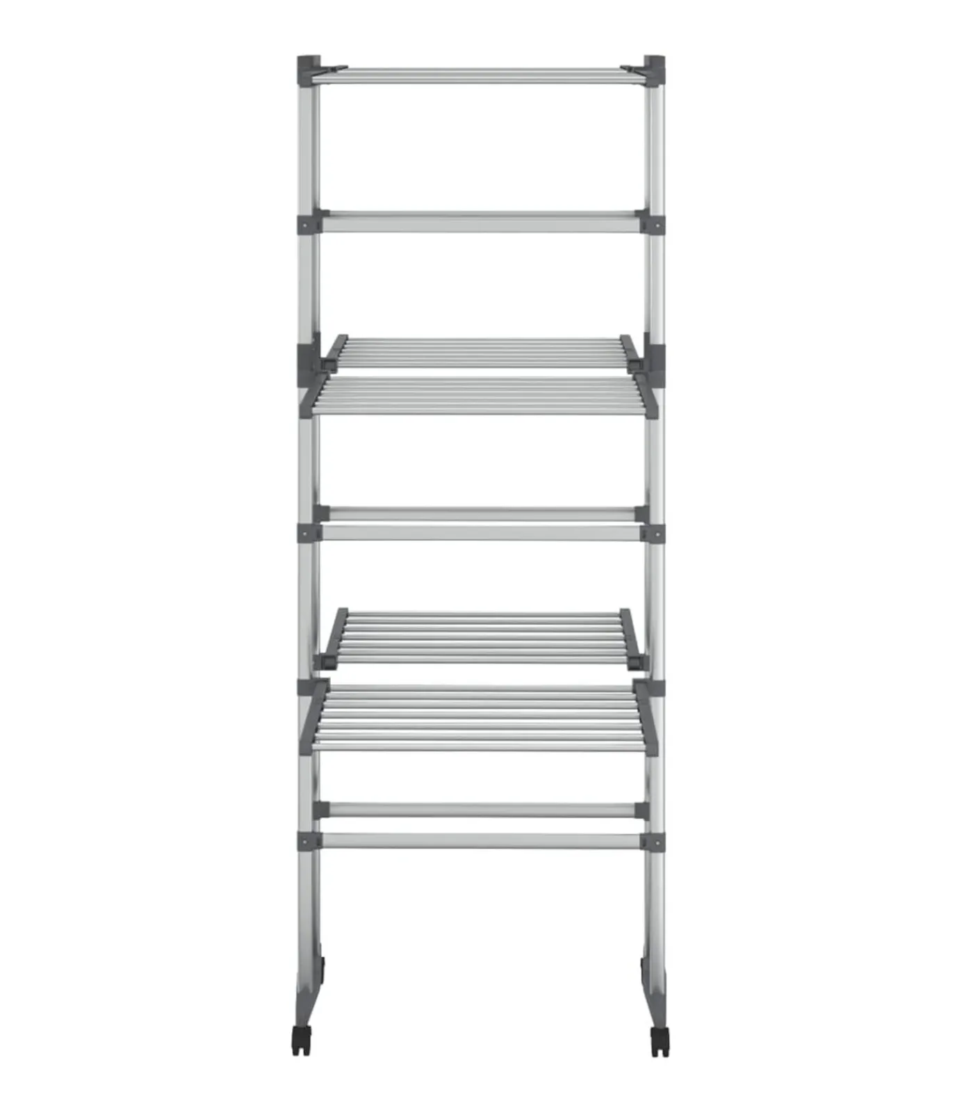 Hot Droogrek 3-laags met wieltjes 60x70x129 cm zilverkleurig Wassen & Strijken