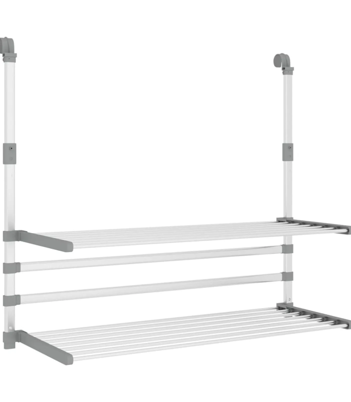 vidaXL Droogrek voor balkon 89x25x(60-95) cm aluminium