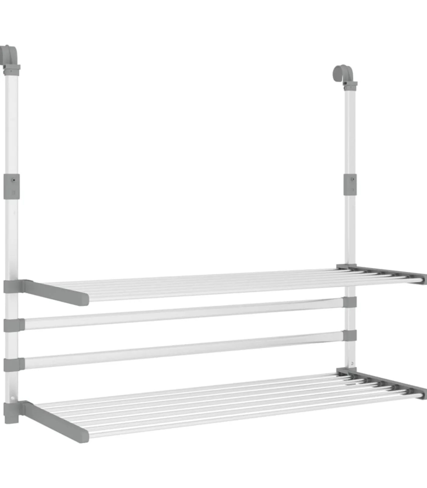 vidaXL Droogrek voor balkon 89x25x(60-95) cm aluminium