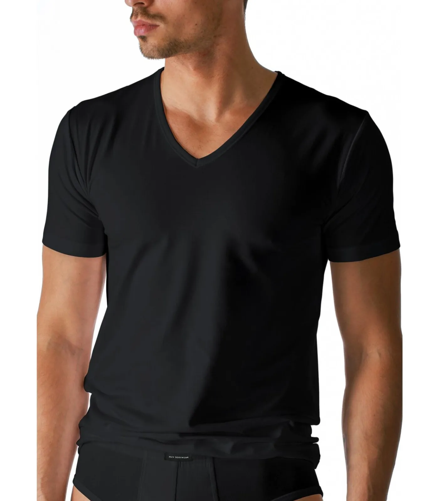 Heren Mey Dry Cotton V-Hals Zwart