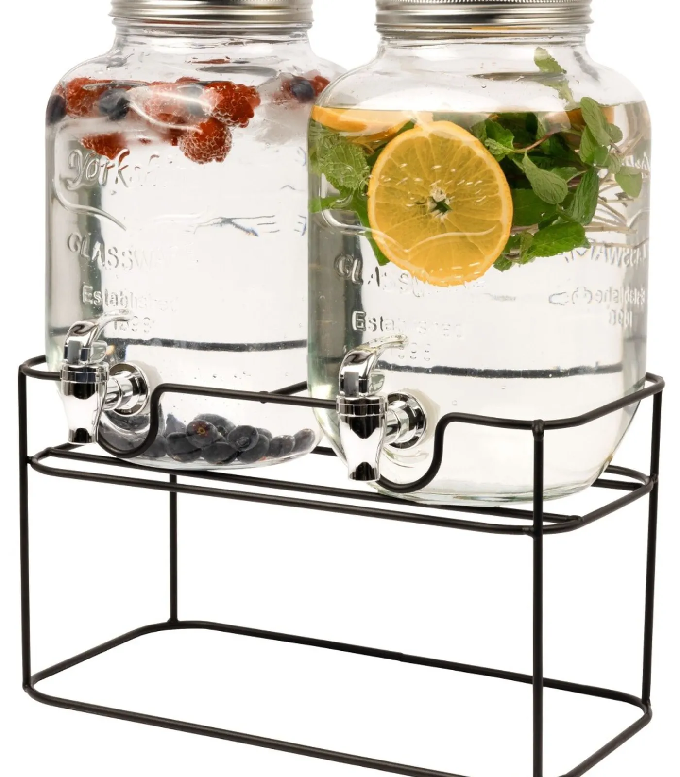 Cookinglife Dubbele Drankdispenser - met houder - 2 x 4 liter