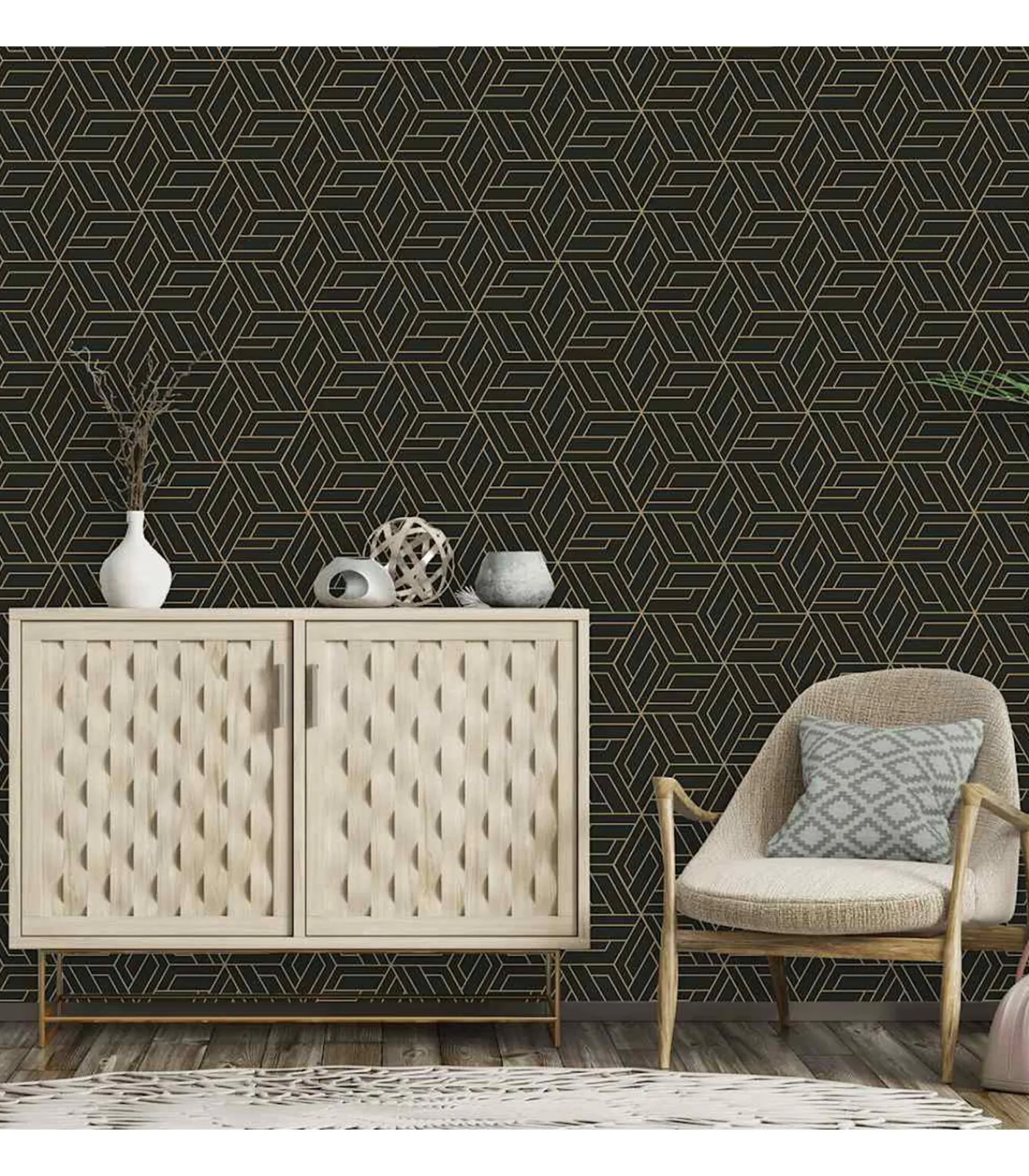 Clearance DUTCH WANDBEKLEDING Behang Cobra Zwart Decoratie