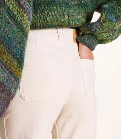 Sale Ecru jeans met wijde pijpen van organisch katoen DAMES Jeans