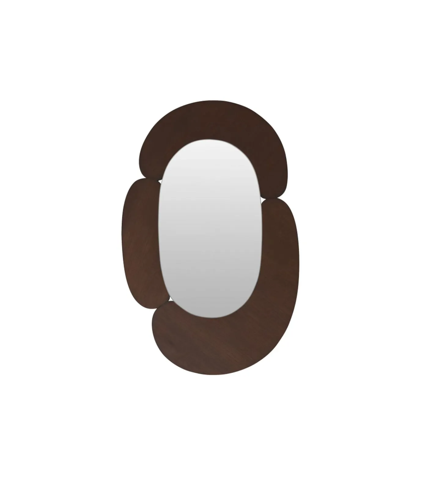 Tikamoon Eda - Ovale spiegel in donker mindihout 75 x 115 cm
