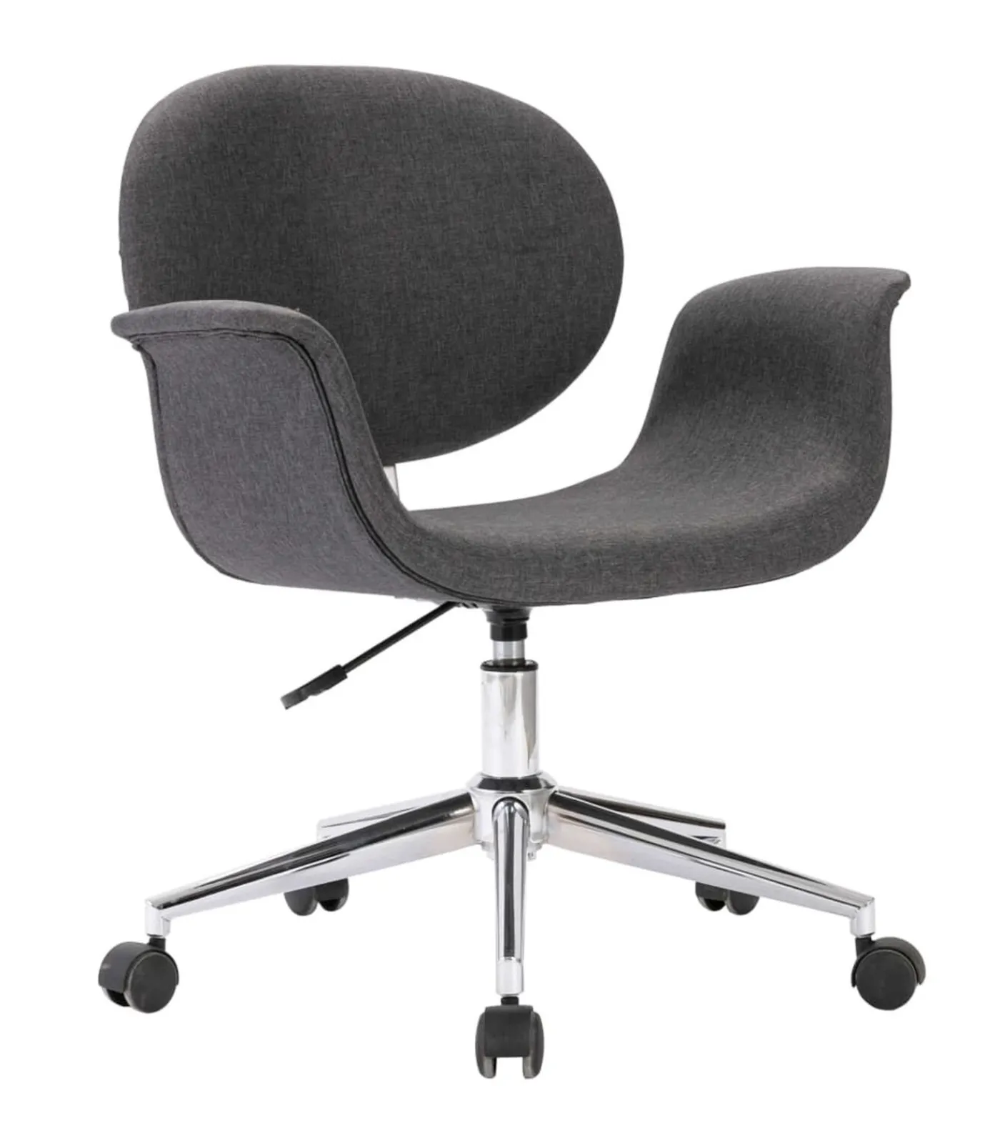 vidaXL Eetkamerstoel draaibaar stof grijs