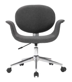 vidaXL Eetkamerstoel draaibaar stof grijs