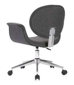 vidaXL Eetkamerstoel draaibaar stof grijs