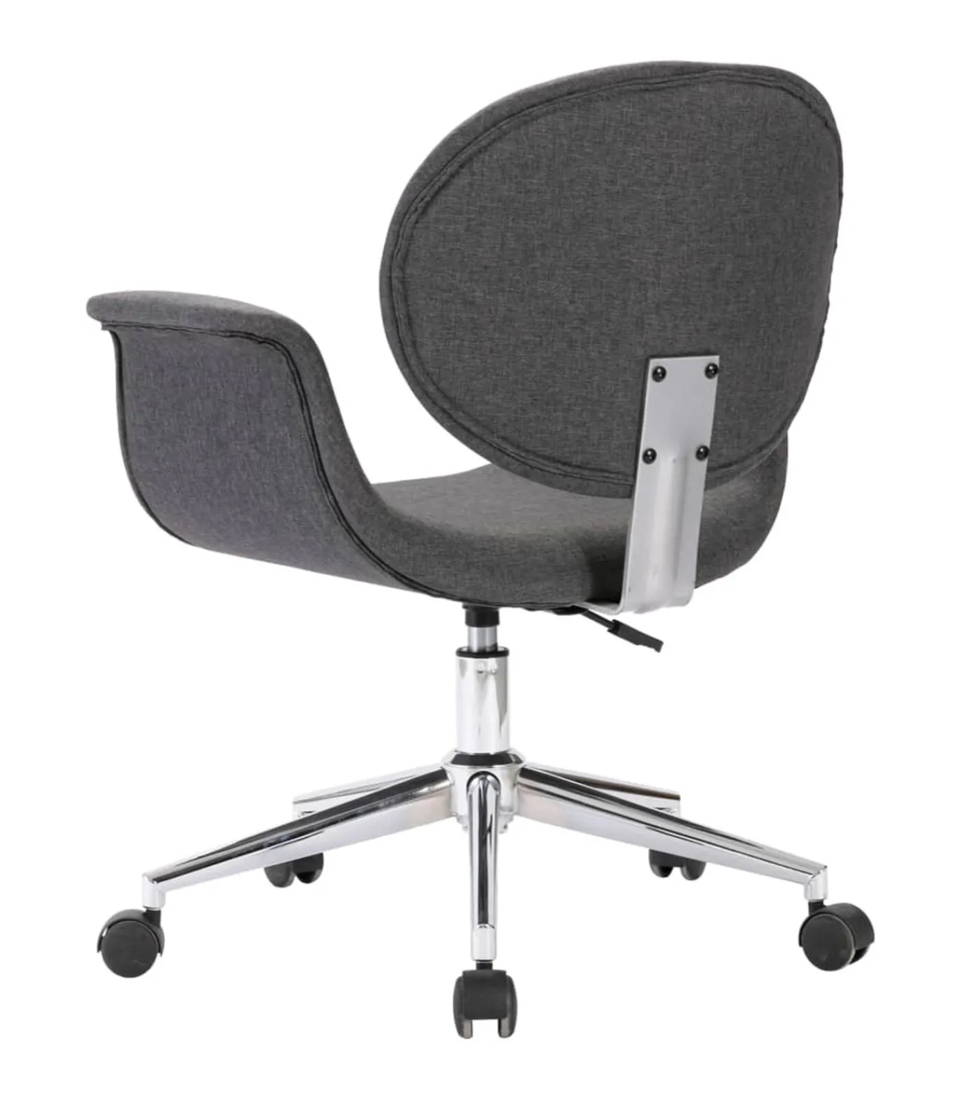 vidaXL Eetkamerstoel draaibaar stof grijs