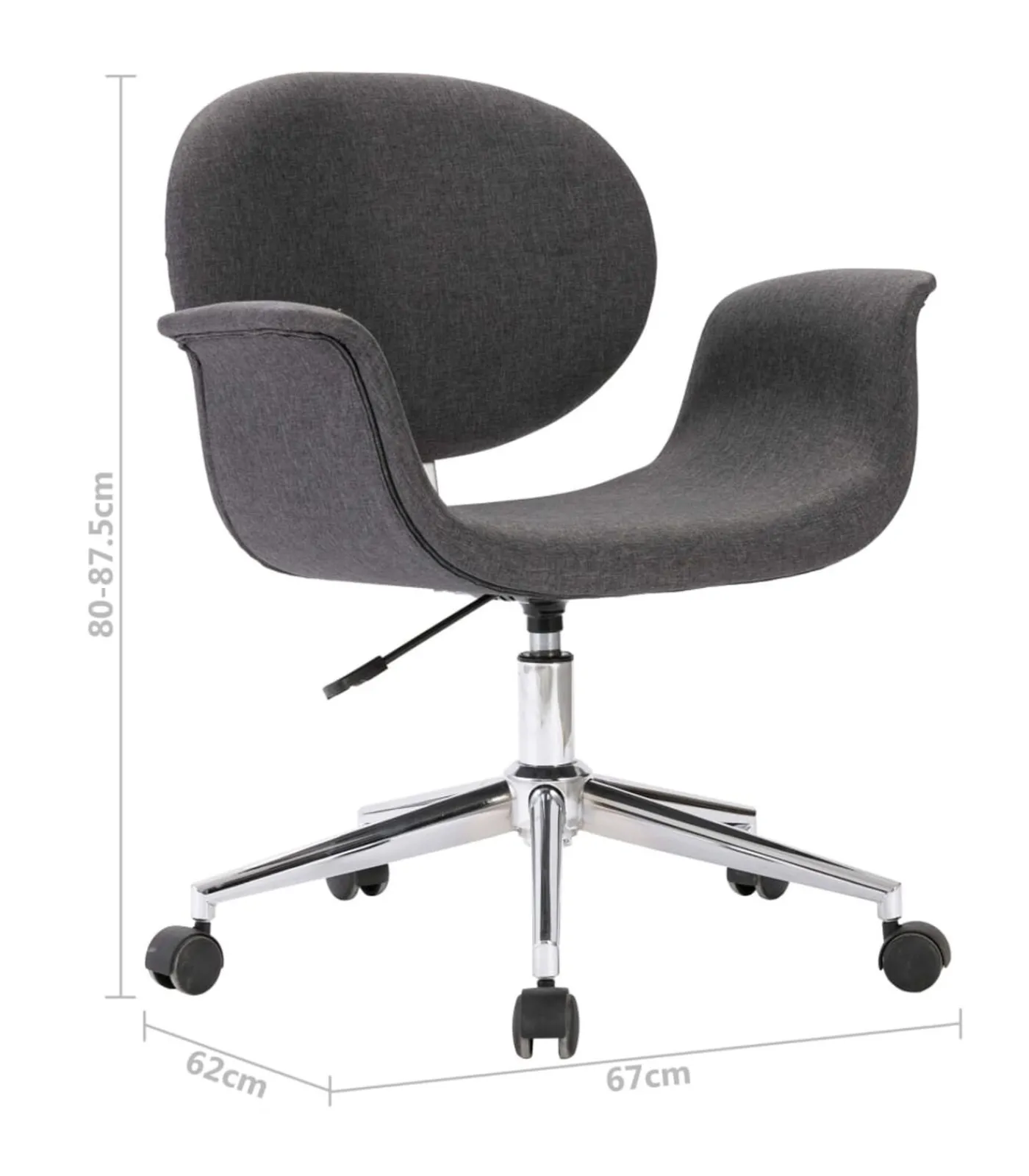 vidaXL Eetkamerstoel draaibaar stof grijs