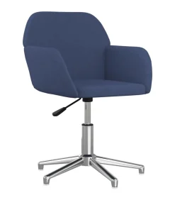 vidaXL Eetkamerstoelen 2 st draaibaar stof blauw