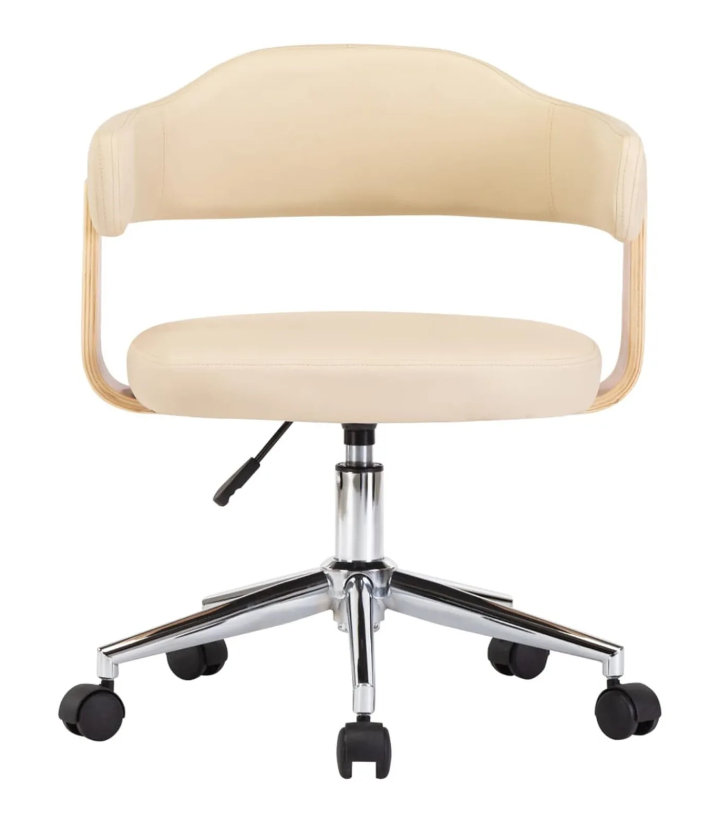 vidaXL Eetkamerstoelen 6 st draaibaar 6 st kunstleer crèmekleurig