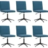 Best Eetkamerstoelen 6 st fluweel blauw Stoelen