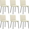 Clearance Eetkamerstoelen 6 st fluweel crèmekleurig Stoelen