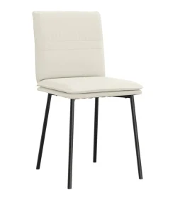 Clearance Eetkamerstoelen 6 st fluweel crèmekleurig Stoelen
