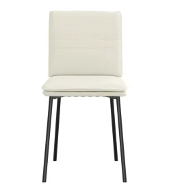 Clearance Eetkamerstoelen 6 st fluweel crèmekleurig Stoelen