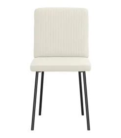 vidaXL Eetkamerstoelen 4 st fluweel crèmekleurig