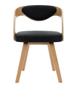 vidaXL Eetkamerstoelen 2 st gebogen hout en kunstleer