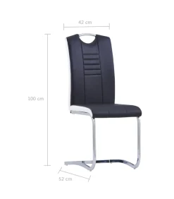 vidaXL Eetkamerstoelen 6 st kunstleer zwart