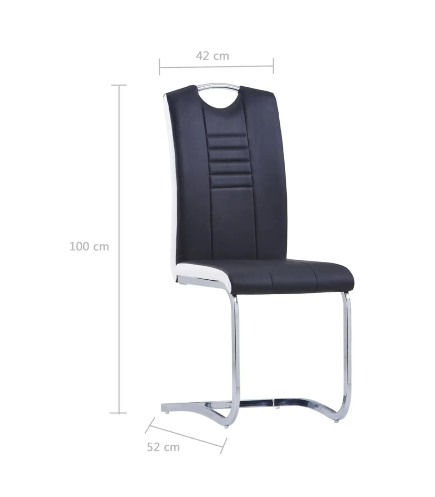 vidaXL Eetkamerstoelen 6 st kunstleer zwart