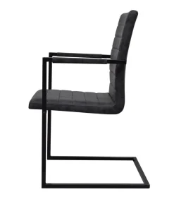 Outlet Eetkamerstoelen 4 st kunstleer zwart Stoelen