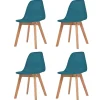 Eetkamerstoelen 4 st kunststof turquoise Stoelen