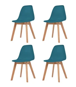 Eetkamerstoelen 4 st kunststof turquoise Stoelen