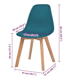 Eetkamerstoelen 4 st kunststof turquoise Stoelen