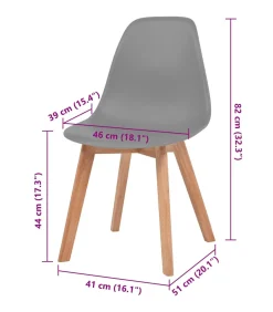 vidaXL Eetkamerstoelen 2 st kunststof grijs