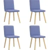 Best Eetkamerstoelen 4 st stof jeansblauw Stoelen