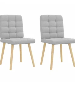 Outlet Eetkamerstoelen 2 st stof wolk grijs Stoelen