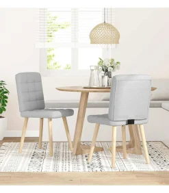 Outlet Eetkamerstoelen 2 st stof wolk grijs Stoelen