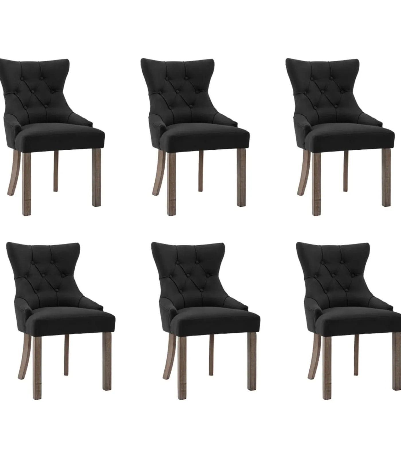 Clearance Eetkamerstoelen 6 st stof zwart Stoelen