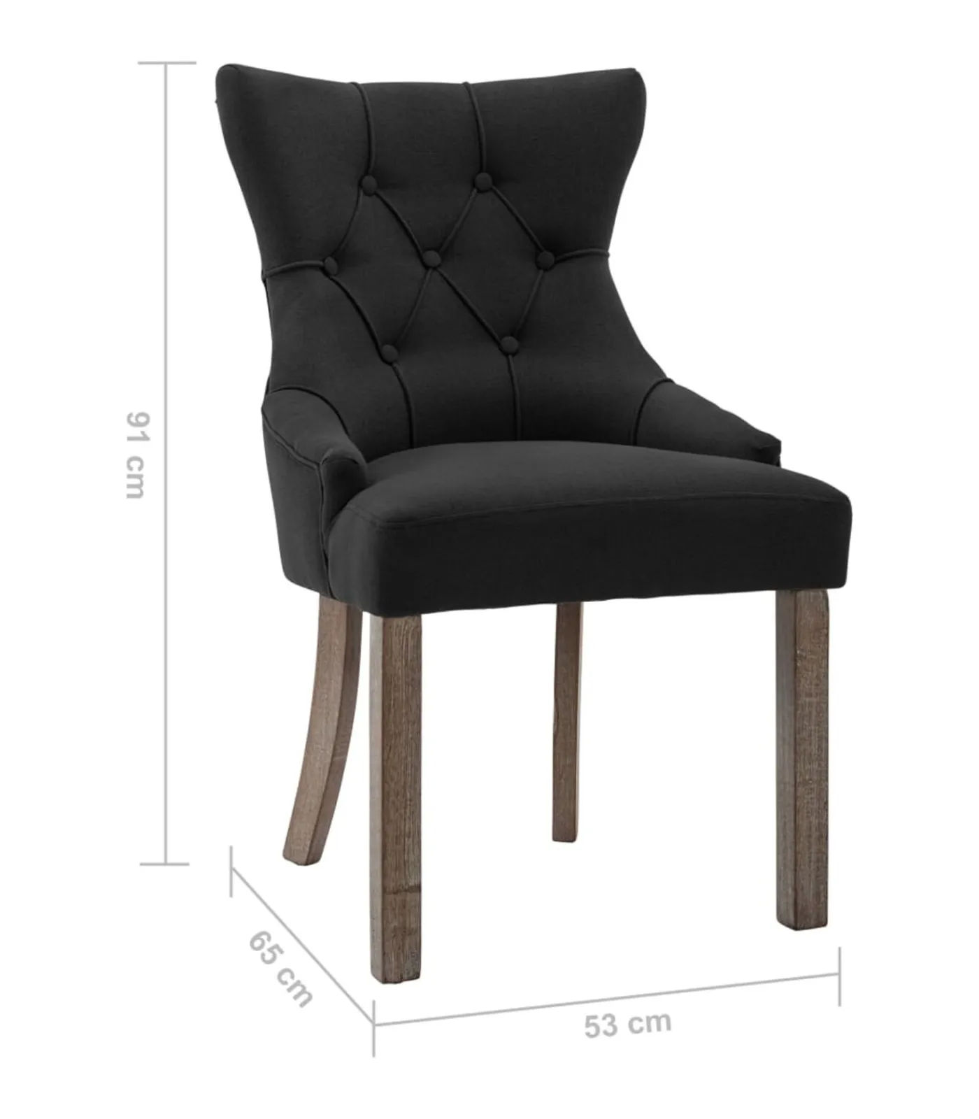 Clearance Eetkamerstoelen 6 st stof zwart Stoelen