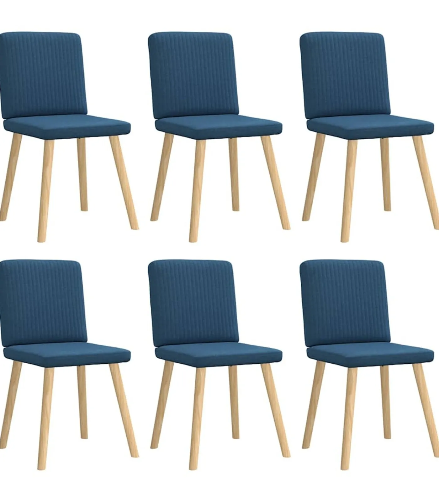 vidaXL Eetkamerstoelen 6 st stof blauw