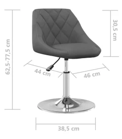 vidaXL Eetkamerstoelen draaibaar 6 st fluweel donkergrijs